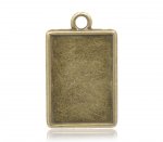 1 support cabochon rectangle N°04 Bronze