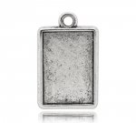 1 support cabochon rectangle N°04 Argent