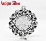 1 support cabochon 14 mm N°01 Argent