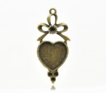 1 support cabochon Coeur N°03 Bronze