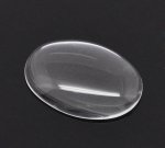 Cabochon Ovale 18 x 25 mm en verre loupe transparent N°19