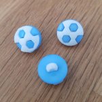 Bouton fantaisie à motifs pour enfants ballon de foot N°04 bleu clair