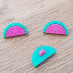 Bouton fantaisie à motifs pour enfants pastèque N° 05 fushia