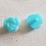 Boutons fantaisie, enfants, bébés Motif Fleur N°01-05 Bleu clair