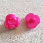 Boutons fantaisie, enfants, bébés Motif Fleur N°01-09 Fushia