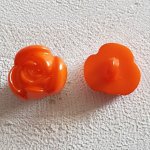 Boutons fantaisie, enfants, bébés Motif Fleur N°01-10 Orange