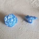 Boutons fantaisie, enfants, bébés Motif Fleur N°02-01 Bleu