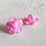 Boutons fantaisie, enfants, bébés Motif Fleur N°03-06 Rose