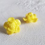 Boutons fantaisie, enfants, bébés Motif Fleur N°03-07 Jaune