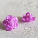 Boutons fantaisie, enfants, bébés Motif Fleur N°03-08 Violet