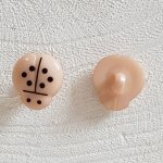 Boutons fantaisie, enfants, bébés Motif Coccinelle N°01-02 Beige