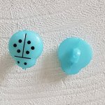 Boutons fantaisie, enfants, bébés Motif Coccinelle N°01-06 Bleu clair