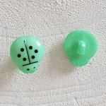 Boutons fantaisie, enfants, bébés Motif Coccinelle N°01-08 Vert pastel