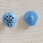 Boutons fantaisie, enfants, bébés Motif Coccinelle N°01-12 Bleu ciel