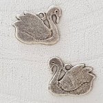 Breloque Cygne en métal argent-01 Pendentif Cygne