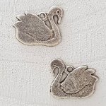 Breloque Cygne en métal argent-01 Pendentif Cygne