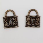 Breloque cadenas serrure N°01 Bronze