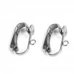 Support Boucle d'oreille Clip en Acier Inoxydable N°01 x 5 paires