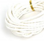 5 mètres Cordon rond simili cuir tressé Blanc 3 mm