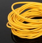 1 mètre Cordon rond cuir lisse Jaune 3 mm