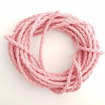 1 mètre Cordon rond simili cuir tressé Rose Foncé 3 mm