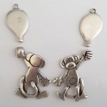 Breloque Singe N°02 Zamak (Plaqué Argent)