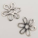 Breloque Fleur Métal N°017 Argent