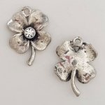 Breloque Fleur Métal N°062 Argent