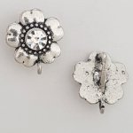 Breloque Fleur Métal N°063 Argent