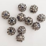 Perle acrylique et strass 10 mm style shamballa N°05