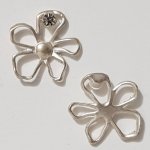 Breloque Fleur Métal N°057 Argent