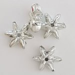 Breloque Fleur Métal N°110 Argent