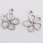 Breloque Fleur Métal N°116 Argent