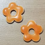 Fleur Métal Émaillé 20 mm Orange