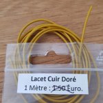 1 mètre Cordon rond cuir lisse Doré 1 mm