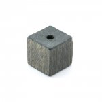 10 Perles Bois Cube / Carré 10 mm Gris Foncé