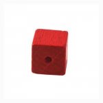 10 Perles Bois Cube / Carré 10 mm Rouge