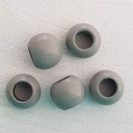 5 Perles Bois Ronde 14/11 mm Gris Clair