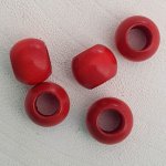 5 Perles Bois Ronde 14/11 mm Rouge