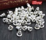 10 Poussoirs Boucles d'oreilles argenté