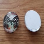 Cabochon Ovale 13 x 18 mm Papillon N°03