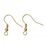 Support boucle d'oreille N°24 Hameçon plaqué or 18 K x 2 paires