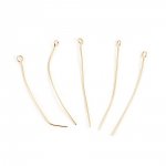 10 Clous 50 mm tête œil Plaqué Or 18K