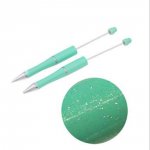 Stylo à décorer pour perles Mint Vert Pailleté à customiser x 1 pièce