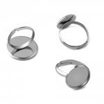 1 support cabochon bague de 14 mm Argent N°04