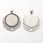 2 supports cabochons de 25mm argent, pendentifs cabochons 30AS