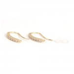 Support boucle d'oreille N°31 Hameçon plaqué Or 18K et Strass Transparent