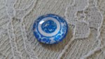 cabochon rond en verre 12mm fleur bleu 029 