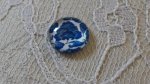 cabochon rond en verre 12mm fleur bleu 017 