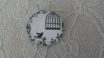 cabochon rond en verre 10mm oiseaux 014 